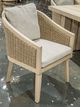Signature Design by Ashley® Alden Peak Beige/Light Gray Fabric/Wicker/Wood Outdoor Dining Arm Chair with Cushion-1