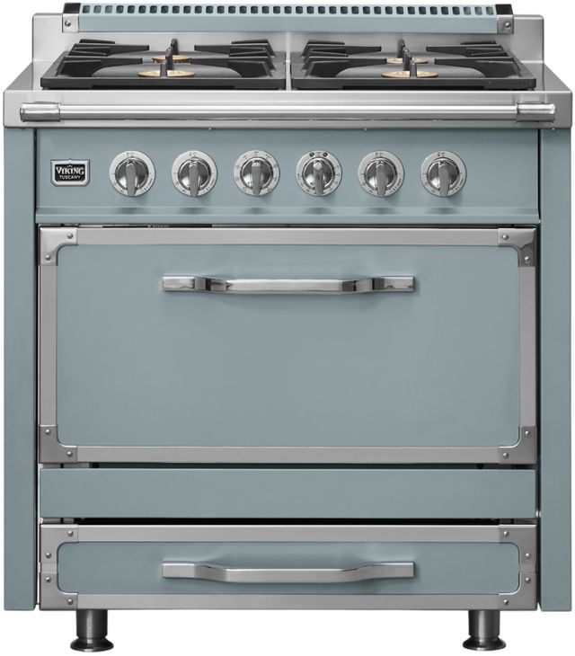 Viking® Tuscany 36" November Sky Pro Style Dual Fuel Range-0