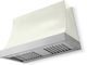 La Cornue Cornufé Marquee 44" Pure White Wall Mounted Range Hood with Satin Chrome Trim-0