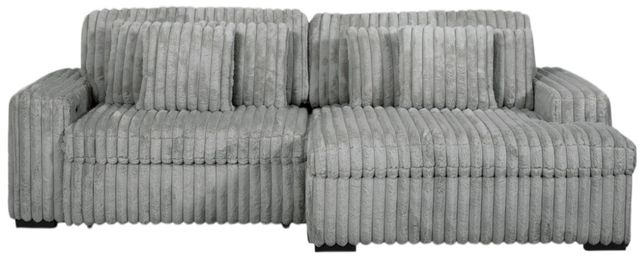 American Wholesale Furniture Pressley 2-Piece Light Gray Right-Arm Facing Power Slide Sectional -0