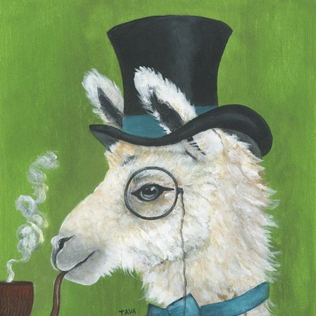 Classy Art Llama and Pipe by Tava Studios Wall Art-0