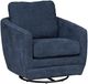 LH Home Feather Baltimo Matte Black/Midnight Blue Swivel Glider Chair-0