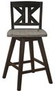 Homelegance® Amsonia Black Sand/Distressed Gray Swivel Counter Height Chair-2