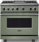 Viking® 7 Series 36" Eucalyptus Pro Style Dual Fuel Range with Griddle-2