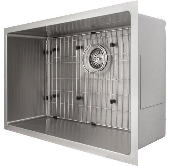ZLINE Meribel 30" Satin Stainless Steel Undermount Single Bowl Kitchen Sink with Bottom Grid-4