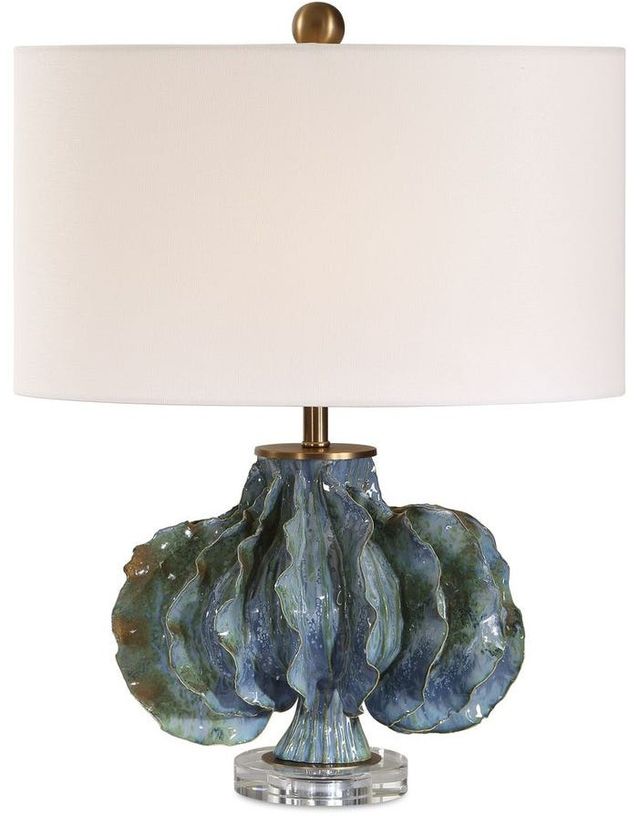 Uttermost® Ruffle Up Blue Green Table Lamp-0