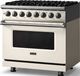 Viking® 5 Series 36" Pure White Pro Style Dual Fuel (LP) Range with Polished Chrome Trim-3