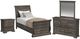 Elements International Park Ridge 4-Piece Charcoal Twin Storage Sleigh Bedroom Set-0