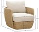 LH Home Siesta Natural Wicker Outdoor Club Chair with Beige Olefin Fabric Cushions-2