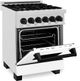 ZLINE Autograph Edition 24" Satin Stainless Steel Pro Style Dual Fuel Range with White Matte Door-2