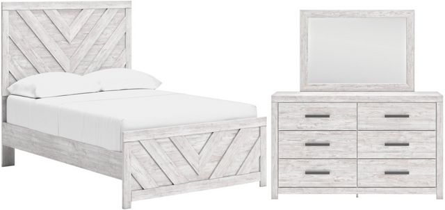 Cayboni 6 Piece Full Panel Bedroom - Whitewash