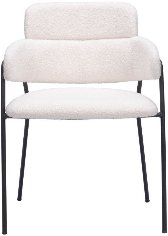 Zuo® Modern Marcel 2-Piece Black/Cream Dining Arm Chair Set-1