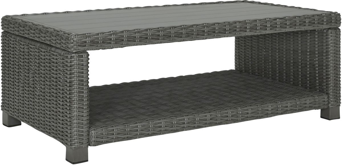 Signature Design by Ashley® Elite Park Gray Aluminum/Resin Wicker Outdoor Cocktail Table