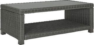 Signature Design by Ashley® Elite Park Gray Aluminum/Resin Wicker Outdoor Cocktail Table