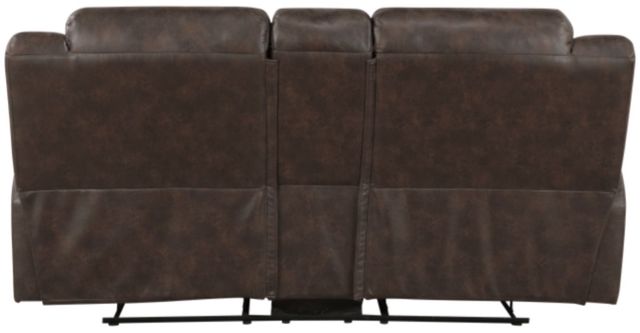 Homelegance® Hazen Dark Brown Double Manual Reclining Loveseat with Center Console-3