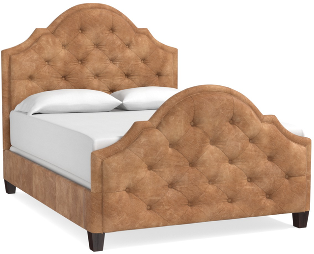 Bassett® Furniture Custom Upholstered Beds Barcelona Leather Bonnet Bed-0