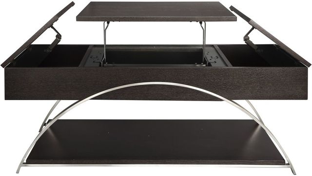 Homelegance® Tioga Espresso Lift-Top  Cocktail Table with Chrome Metal Frame  -0