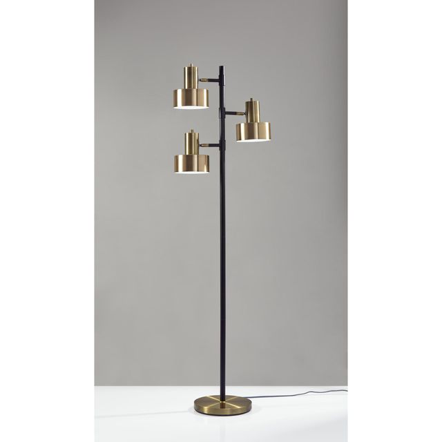 Adesso® Clayton Matte Black And Antique Brass Tree Lamp-2