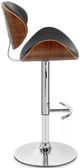 Armen Living Naples Black/Chrome/Walnut Bar Stool-4
