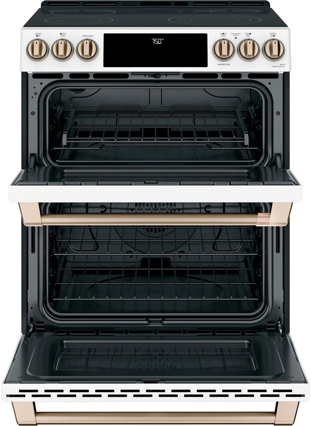 Café™ Matte White 30" Slide In Double Oven Electric Range-1