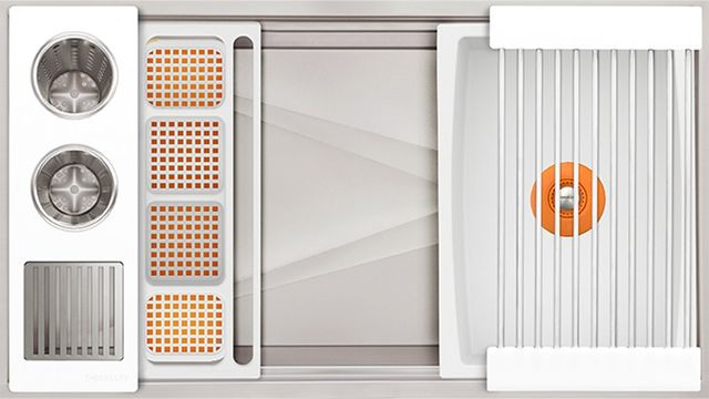 The Galley® Designer White Resin / Resin+ Ideal WashStation™ 3S with Four Tool Wash Kit-0