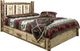 Montana Woodworks® Glacier Country Stained and Lacquered Twin Platform Storage Bed with Laser Engraved Bear Design-0