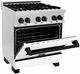 ZLINE Autograph Edition 30" Stainless Steel Pro Style Dual Fuel Range with White Matte Door and Matte Black Accents-4