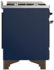 Ilve® Majestic III 36" Midnight Blue Pro Style Dual Fuel Natural Gas Range with 6 Black Brass Burners and Burnished Trim-3