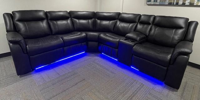 2-Piece Carbon L-Shape Manual Reclining Sectional - OVERSTOCK-0