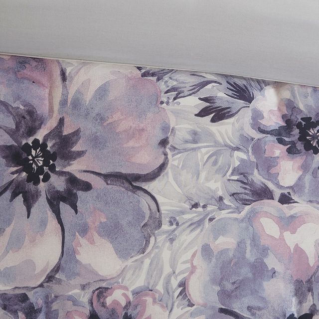 Olliix by Madison Park 3 Piece Purple King/California King Enza Cotton Printed Duvet Cover Set-4