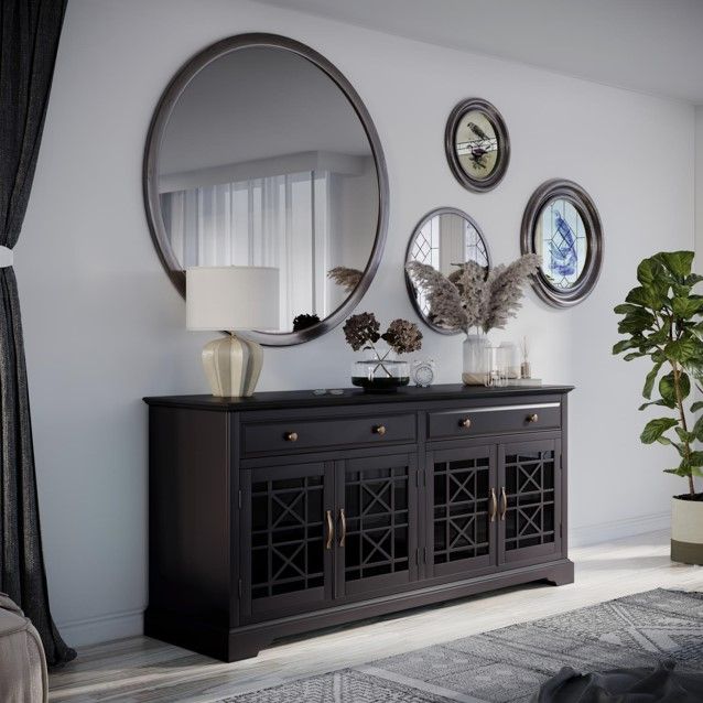 Jofran Inc. Craftsman Antique Black 70" Media Console-1
