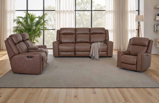 Franklin™ Parker Duvall Vintage Brown Power Reclining Loveseat with Power Headrest and Neori Air Massage-1