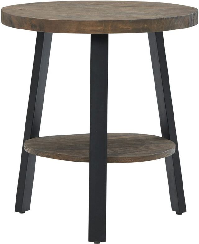 Signature Design by Ashley® Chanzen Brown End Table with Black Metal Legs-0