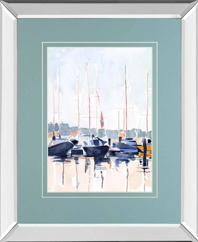 Classy Art Watercolor Boat Club II by Emma Scarvey Mirrored Frame Wall Art-0