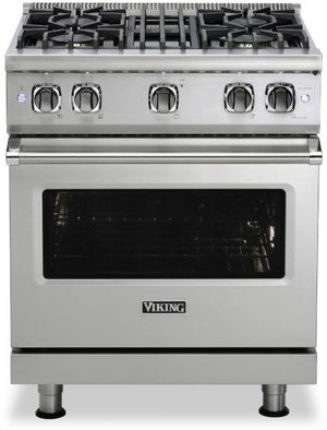 Front view of the Viking® 5 Series 30" Stainless Steel Pro Style Natural Gas Range