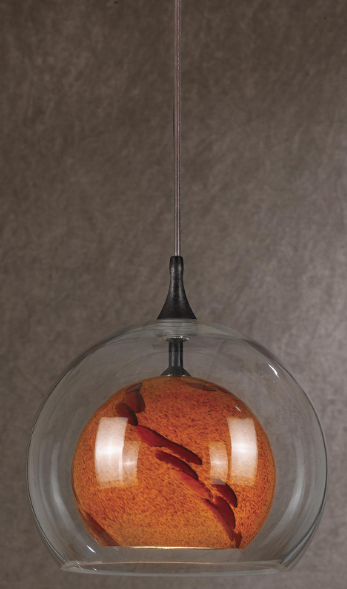 Cal® Lighting & Accessories Jc-Type Amber Swirl/Rust Pendant