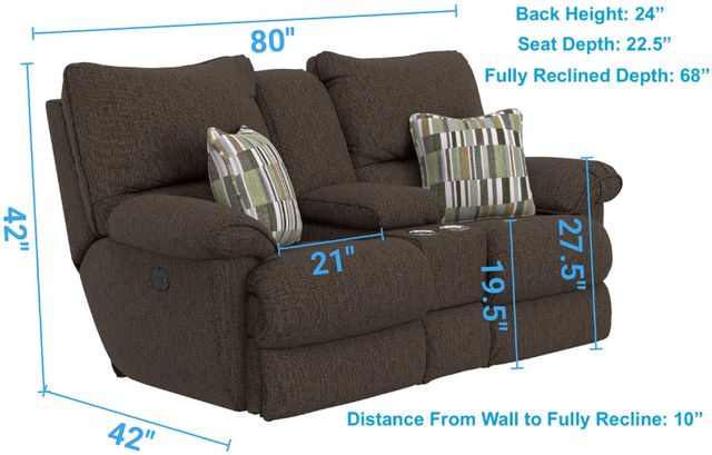 Catnapper® Lenny Chocolate Power Reclining Loveseat-1