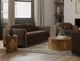 International Furniture Direct Balam Dark Brown/Stained Brown Two-Cushion Sofa-4