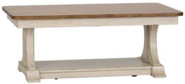 Liberty Furniture Farmhouse Reimagined 3-Piece Antique White/Chestnut Occasional Table Set-2