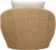 LH Home Siesta Natural Wicker Outdoor Round Club Chair with Beige Olefin Fabric Cushions-5