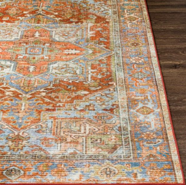 Surya Leicester Brick Red/Cream 4'x6' Area Rug-1