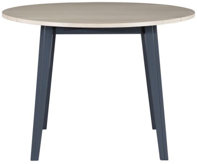 American Wholesale Furniture Gray Drop Leaf Dining Table with Graphite Base-1