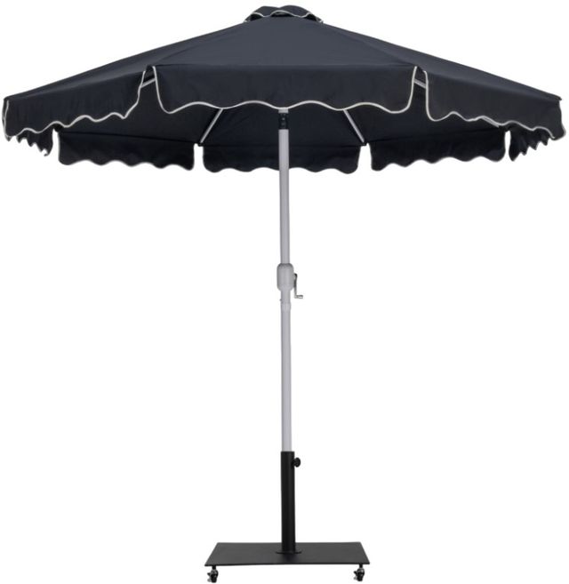 Meridian Furniture Amalfi Black/Matte White Aluminum Outdoor Patio Umbrella and Base-0