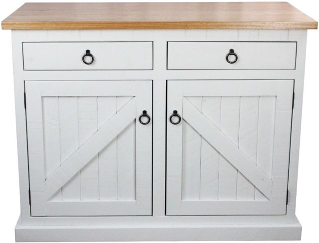 American Heartland Manufacturing Rustic Bright White Kitchen Island-1