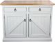 American Heartland Manufacturing Rustic Bright White Kitchen Island-1