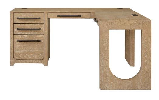 Martin Furniture Canyon Drive Natural Oak L-Shape Pedestal Desk with Open Return-1