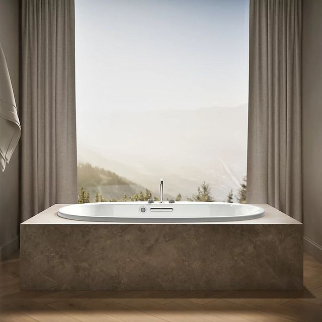 KOHLER® Underscore® Ice Grey 71.5" x 41.5" Drop-in Bath with Bask® Heated Surface-4