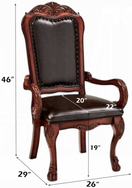 ACME Furniture Dresden 2-Piece Brown/Cherry Arm Chair Set-2