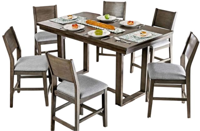 Furniture of America® Anton II 7-Piece Gray Counter Height Table Set-0