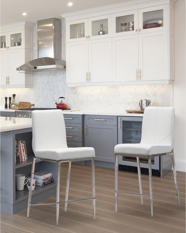 Mazin Furniture Latte White Counter-Height Chair-2